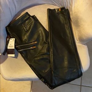 NWT Zara faux leather moto pants